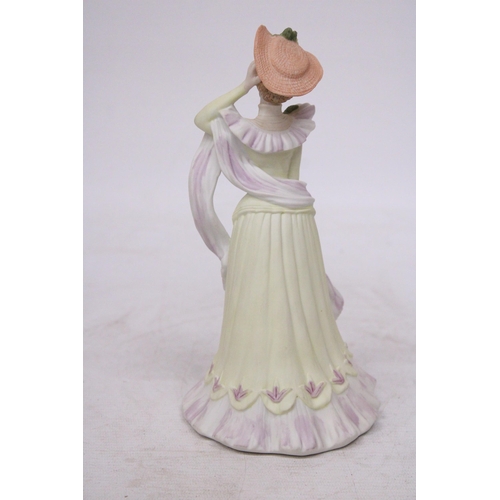 737 - A WEDGWOOD DANBURY MINT EXCLUSIVE ABIGAIL FIGURINE FROM THE FOUR SEASONS COLLECTION WITH CERTIFICATE