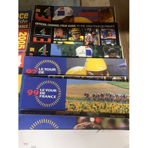 871 - A COLLECTION OF TOUR DE FRANCE GUIDES - SEE PHOTOS FOR LIST OF YEARS