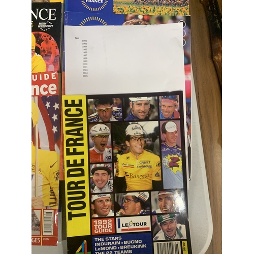 871 - A COLLECTION OF TOUR DE FRANCE GUIDES - SEE PHOTOS FOR LIST OF YEARS