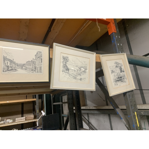 901 - THREE FRAMED PRINTS - TREGESEAL MILL, NANCHERROW AND FISHPOOL STREET, ST ALBANS