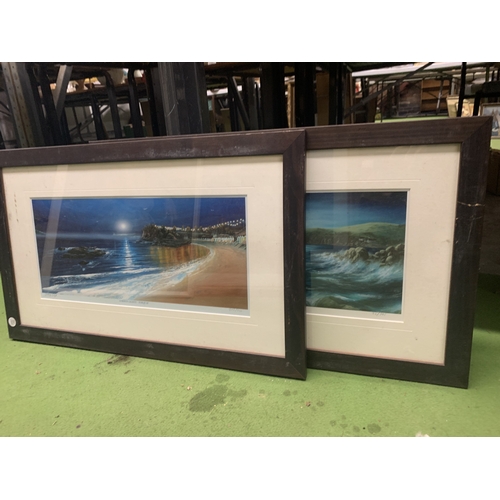 920 - TWO FRAMED LIMITED EDITION PRINTS OF CORBYN LIGJHTS TORQUAY 2032/250 SIGNED AND START POINT AND HALL... 