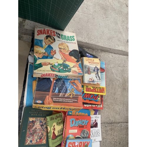 1858 - AN ASSORTMENT OF RETRO BOOKS AND GAMES