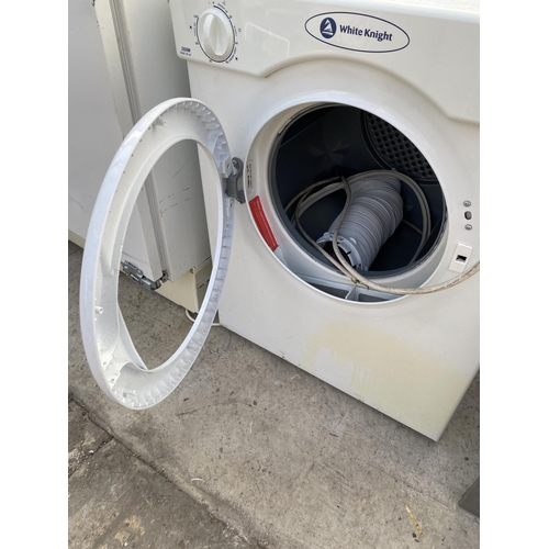 2328 - A SMALL WHITE KNIGHT 3KG TUMBLE DRYER (DOOR A/F)