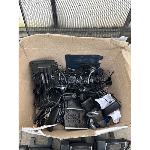 2353 - AN ASSORTMENT OF OFFICE PHONES AND HEADSETS