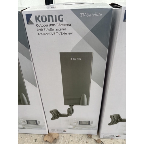 2358 - THREE BOXED KONIG OUTDOOR DVB-T ATENNA