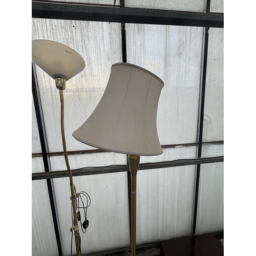 2362 - TWO BRASS EFFECT STANDARD LAMPS