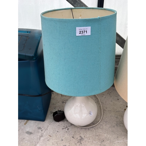 2371 - TWO CERAMIC TABLE LAMPS WITH SHADES