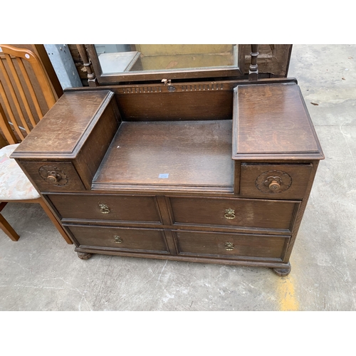 2712 - A 1950s OAK DRESSING TABLE BY W TAYLOR, HANLEY