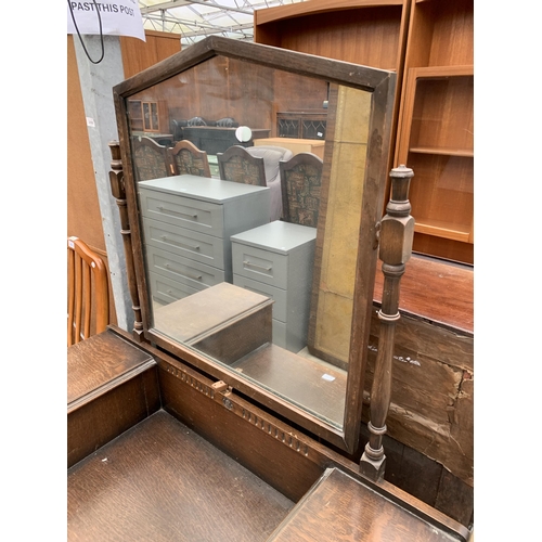 2712 - A 1950s OAK DRESSING TABLE BY W TAYLOR, HANLEY