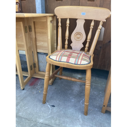 2782 - A SMALL KITCHEN TABLE AND BULLSEYE BACK CHAIR