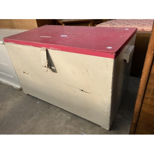 2794 - A PAINTED PINE BLANKET BOX