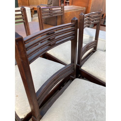 2802 - FOUR 19TH CENTURY MAHOGANY BAR BACK DINING CHAIRS