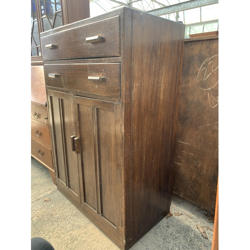 2827 - A MID 20TH CENTURY OAK TALLBOY, 33