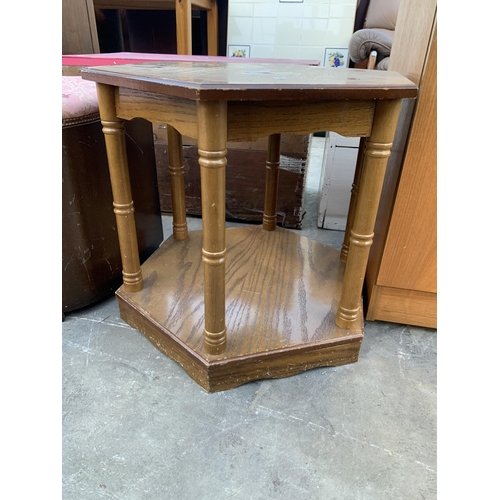 2865 - A HEXAGONAL TWO TIER LAMP TABLE