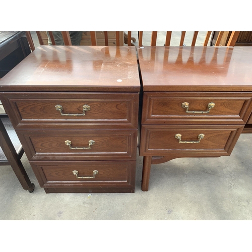 2876 - A G PLAN MAHOGANY EFFECT DRESSING TABLE AND MATCHING BEDSIDE CHEST