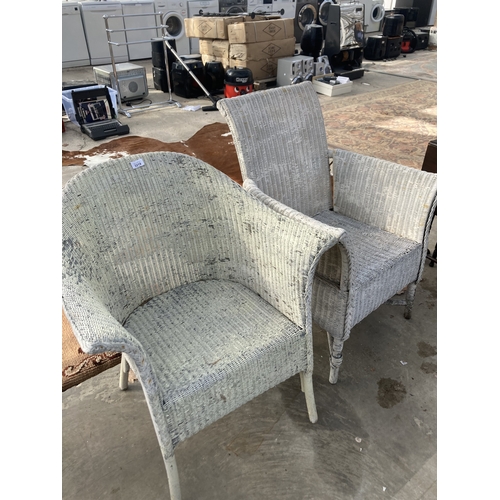 3219 - TWO LLOYD LOOM BEDROOM CHAIRS