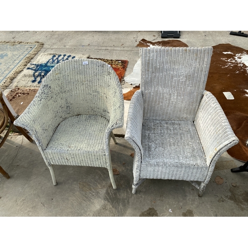 3219 - TWO LLOYD LOOM BEDROOM CHAIRS