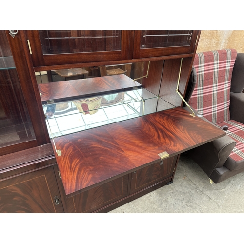 3232 - A BRIDGECRAFT MAHOGANY AND INLAID COCKTAIL LOUNGE UNIT, 57