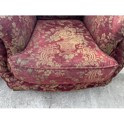 3250 - TWO FLORAL UPHOLSTERED ARMCHAIRS