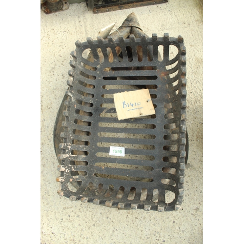 1598 - HORSE COLLAR AND LOG GRATE  NO VAT