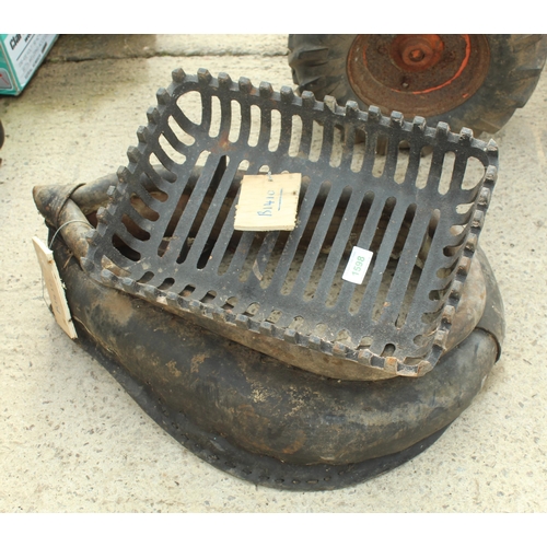 1598 - HORSE COLLAR AND LOG GRATE  NO VAT