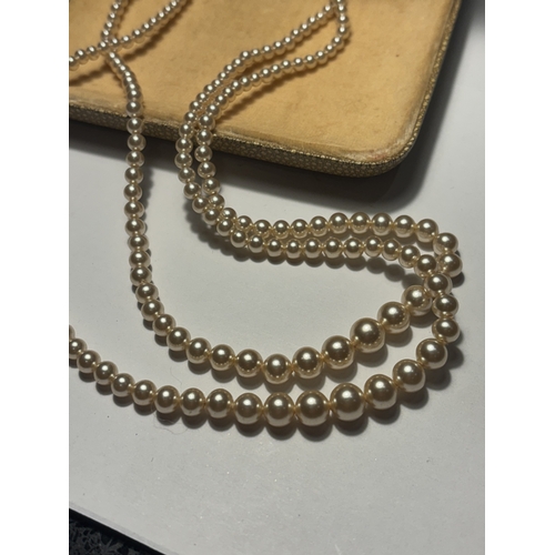 538 - A DOUBLE STRING OF CIRO PEARLS IN A PRESENTATION BOX