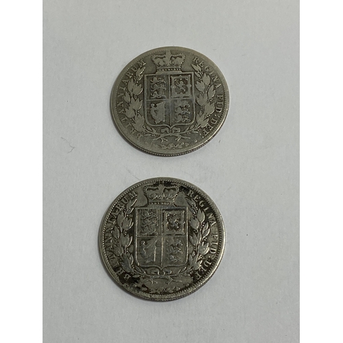 478 - TWO VICTORIAN SILVER HALF CROWNS, 1883 AND 1884