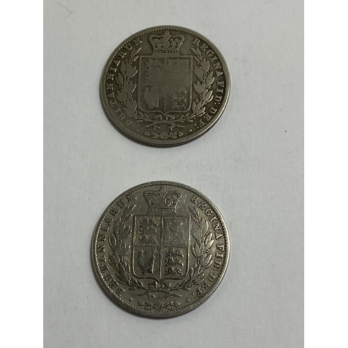 479 - TWO VICTORIAN SILVER HALF CROWNS, 1846 AND 1849