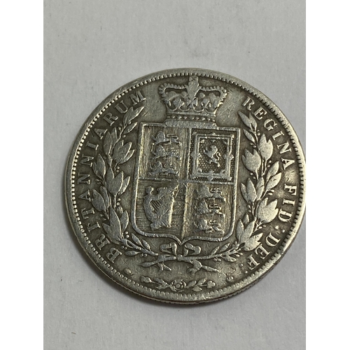 480 - A VICTORIAN SILVER HALF CROWN, 1887 AND SIXPENCE 1885