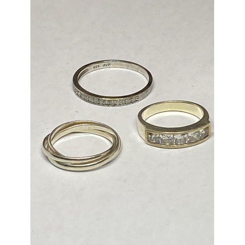 562 - FIVE MARKED SILVER RINGS