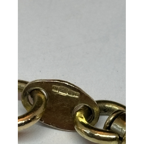 601 - A MARKED 9 CARAT GOLD BELCHER CHAIN NECKLACE WITH CLIP FASTEN GROSS WEIGHT 61.4 GRAMS