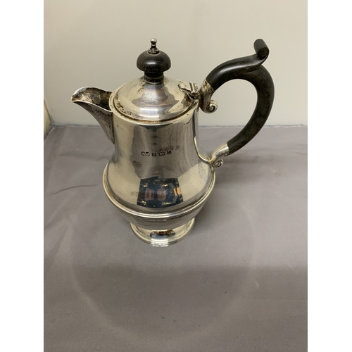3 - A HALLMARKED BIRMINGHAM SILVER LIDDED JUG, GROSS WEIGHT 374.25G
