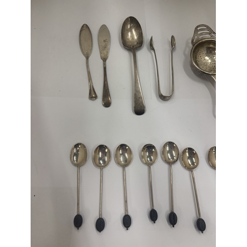 13 - A COLLECTION OF HALLMARKED SILVER SPOONS, ETC GROSS WEIGHT 173.38G