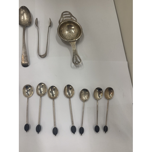 13 - A COLLECTION OF HALLMARKED SILVER SPOONS, ETC GROSS WEIGHT 173.38G