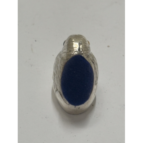 30 - A SILVER CHICK PIN CUSHION