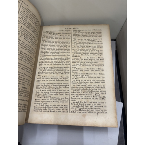 34 - A LARGE 1807 HOLY BIBLE WITH OWNERSHIP REFERENCES DATING BACK TO 1830 - IN GOOD CONDITION
