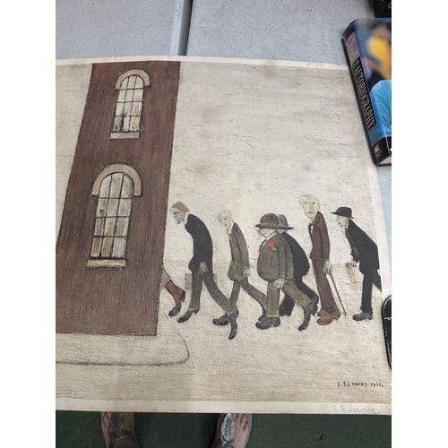 46 - AN L S LOWRY, LIMITED EDITION 415/660 PRINT 'THE MEETING POINT,'  BEARS A GRAPHITE SIGNATURE