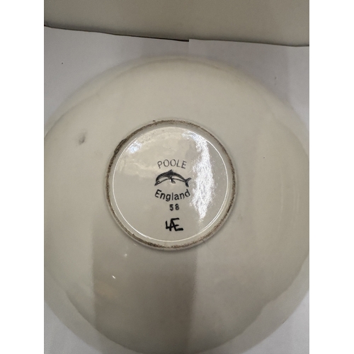 47 - A LARGE VINTAGE COLOURFUL POOLE BOTTERY BOWL, DIAMETER 34CM