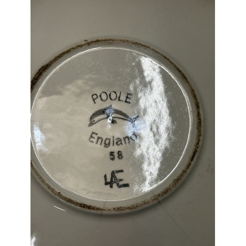 47 - A LARGE VINTAGE COLOURFUL POOLE BOTTERY BOWL, DIAMETER 34CM