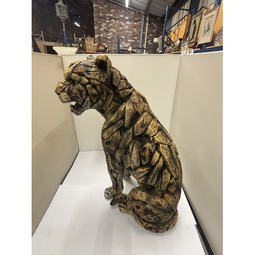 54 - A LARGE EDGE STYLE SCULPTURE OF A LEOPARD