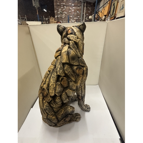 54 - A LARGE EDGE STYLE SCULPTURE OF A LEOPARD