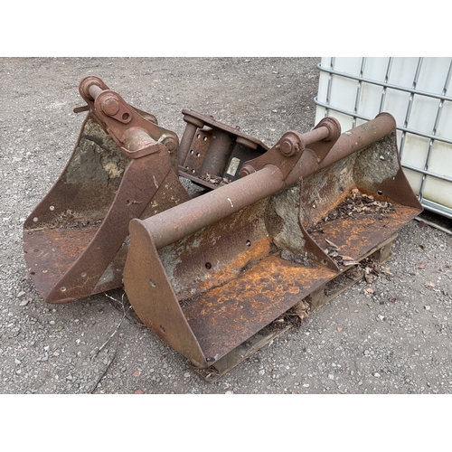 125 - 3 VARIOUS EXCAVATOR BUCKETS TO FIT CATERPILLAR  + VAT