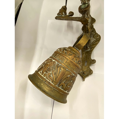 17 - A VINTAGE BRASS MONASTERY BELL