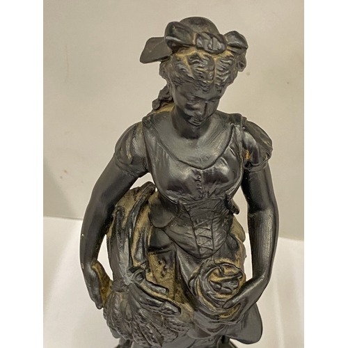 26 - A PAIR OF FRENCH BRONZED FIGURES