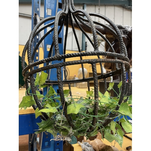 45 - AN ANTIQUE FRENCH HANGING BASKET