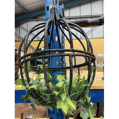 45 - AN ANTIQUE FRENCH HANGING BASKET