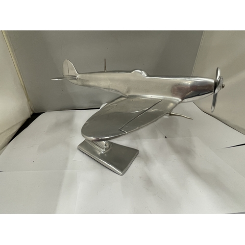 48 - A LARGE CHROME SPITFIRE ON STAND