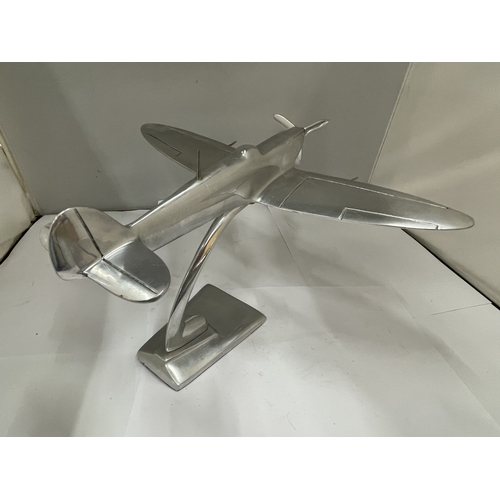 48 - A LARGE CHROME SPITFIRE ON STAND