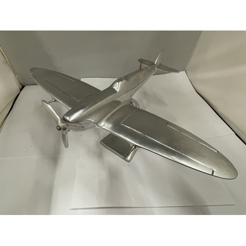 48 - A LARGE CHROME SPITFIRE ON STAND