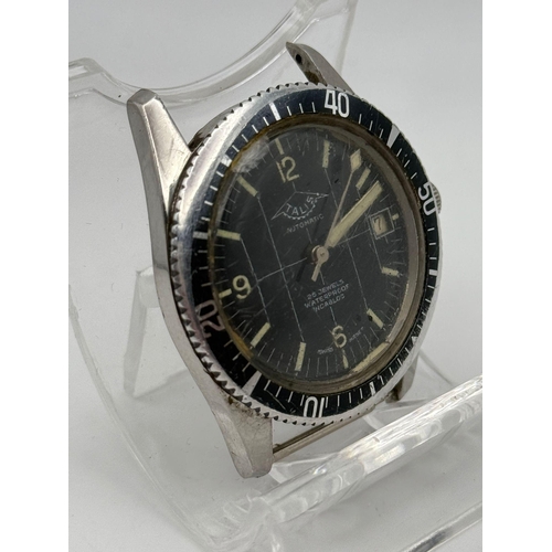 314 - A GENTS 1970'S TALIN AUTOMATIC SKIN DIVER'S WATCH (A/F HOUR HAD HAS FALLEN OFF BUT INSIDE CASE) SEEN... 